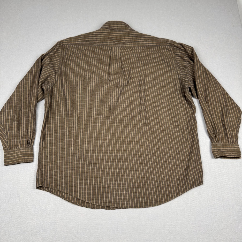 Brooks Brothers 346 Mens XL Brown Plaid Cotton Wool Flannel Button Down Shirt - Picture 5 of 8